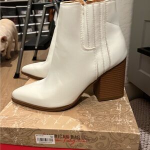 Women's White Ankle Boots